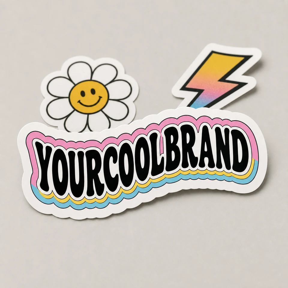 Sticker printed sample mockup